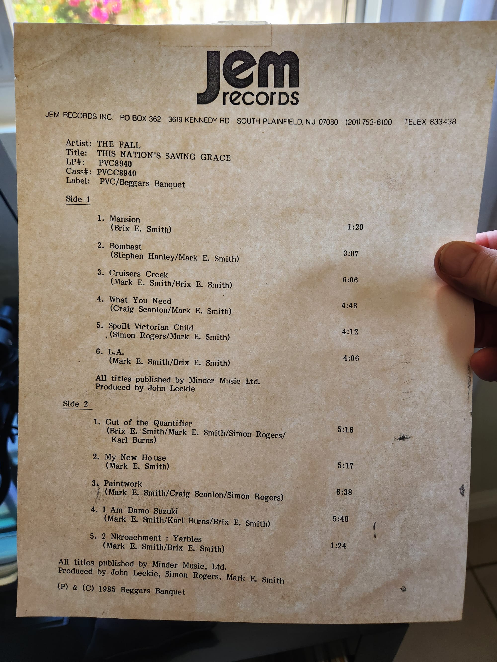 Now Playing for #FallFriday: The Fall - This Nation's Saving Grace (Test Pressing)